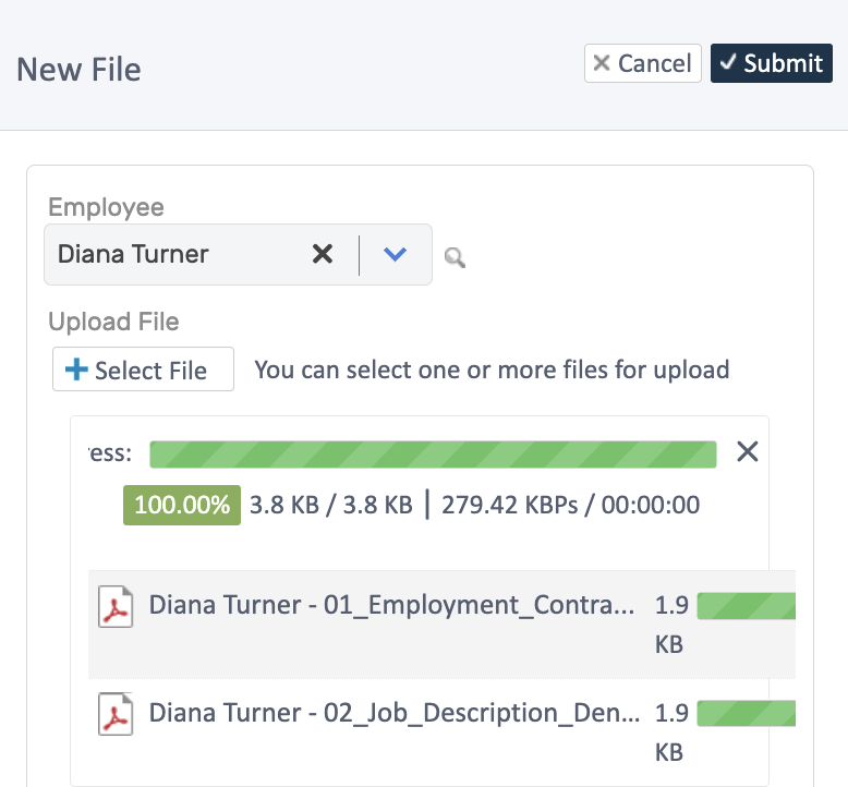 Upload employee document form